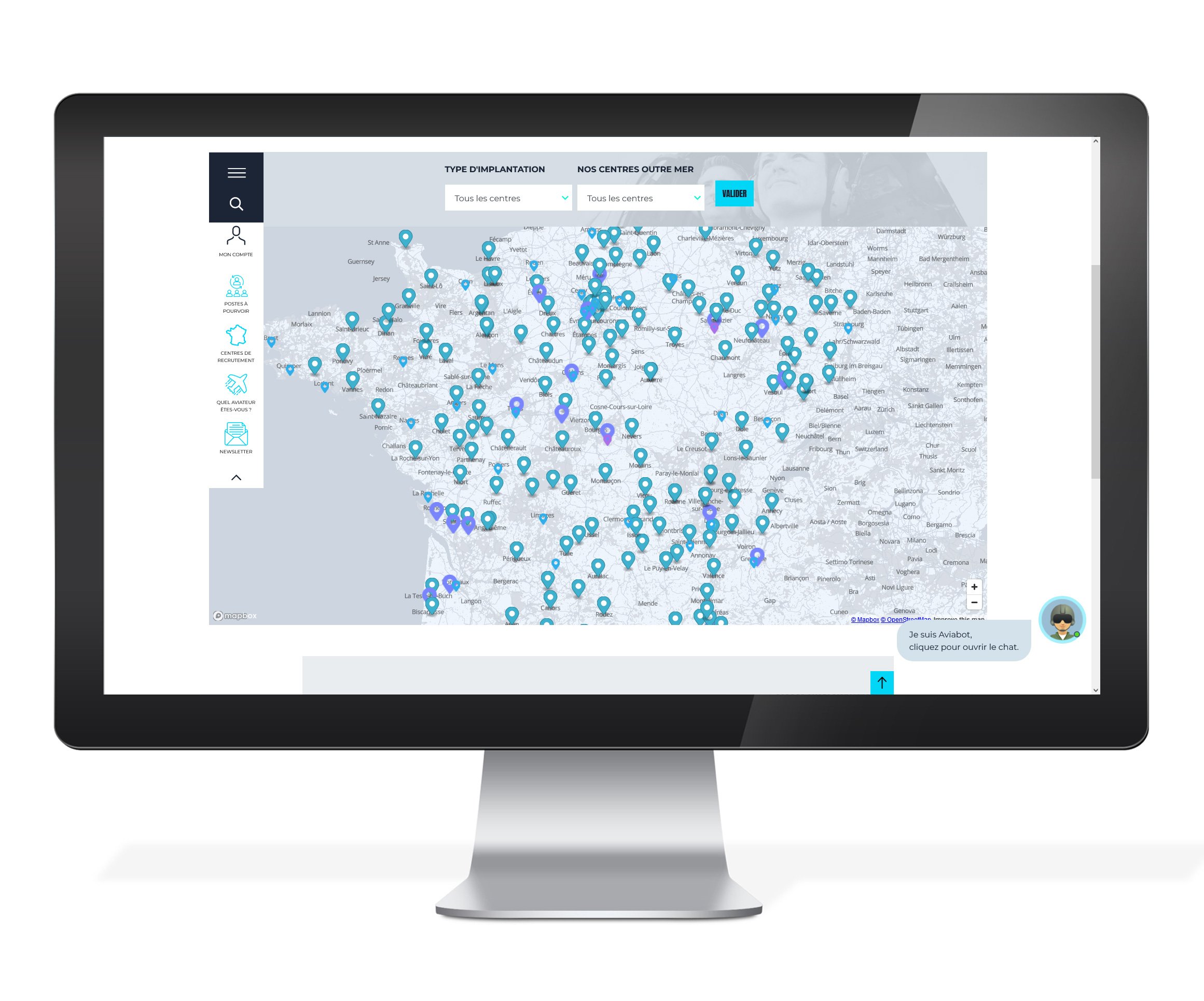 Agence WAT - Armée de l'Air et de l'Espace - Site web - Carte