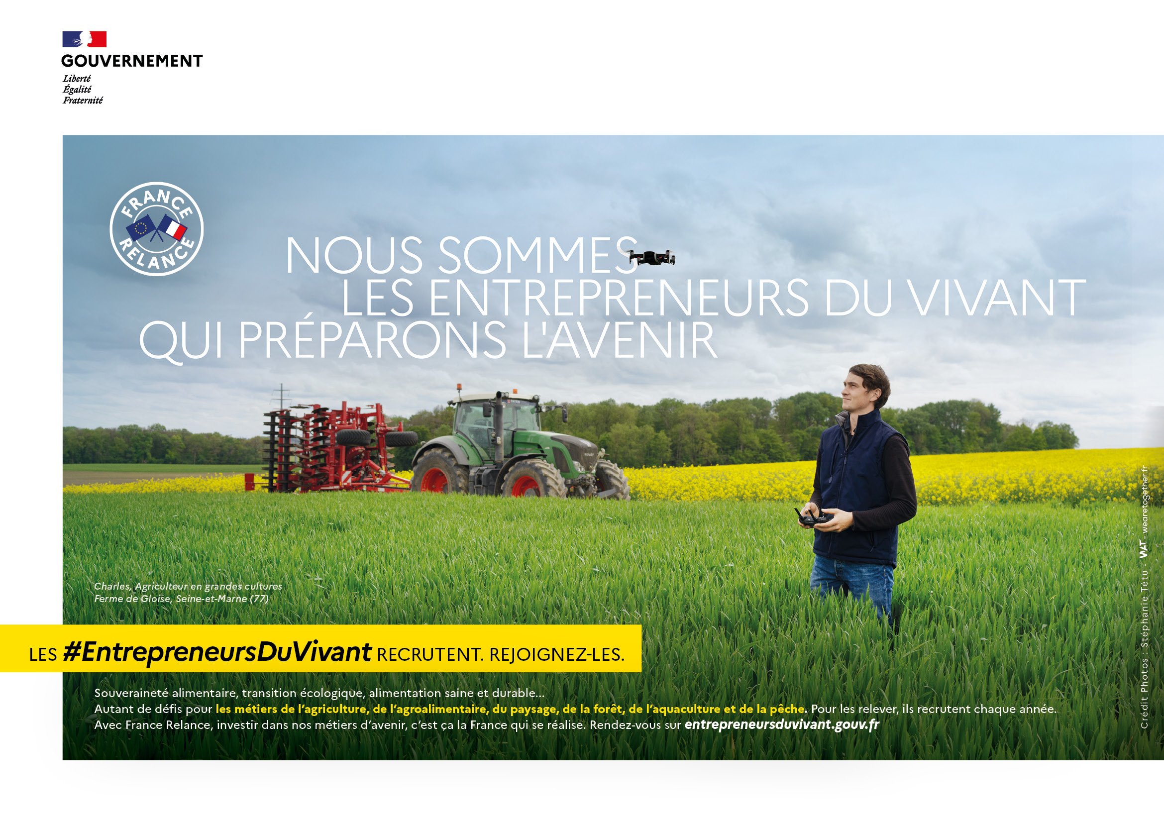 Agence WAT - Ministère de l'agriculture - Affiches A5 - Agriculture Drône